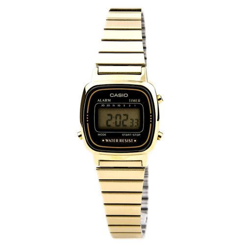 LA670WGA-1 Women's Classic Casual Sports Vintage Alarm Gold Tone Steel Bracelet Digital Watch - Casio - Modalova