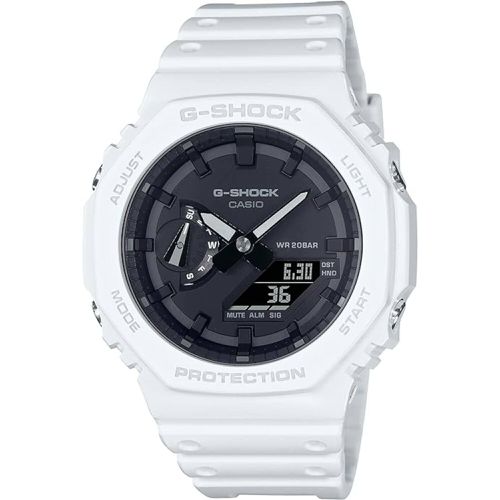 Men's Ana Digi Watch - G-Shock 2100 Series Alarm White Resin Strap / GA2100-7A - Casio - Modalova