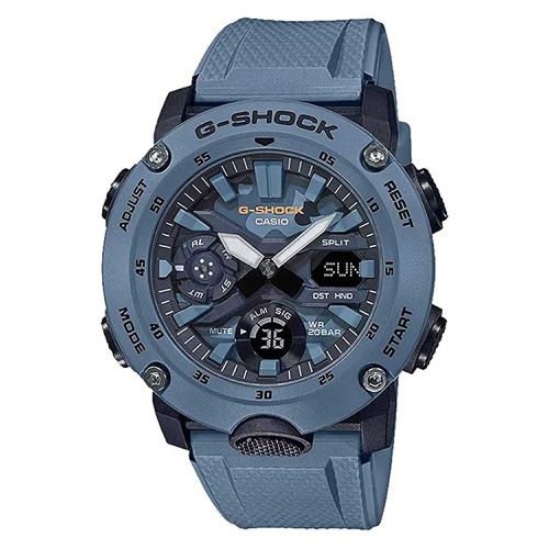 Men's Quartz Watch - G-Shock Blue Camouflage Ana-Digi Dial Strap / GA2000SU-2A - Casio - Modalova