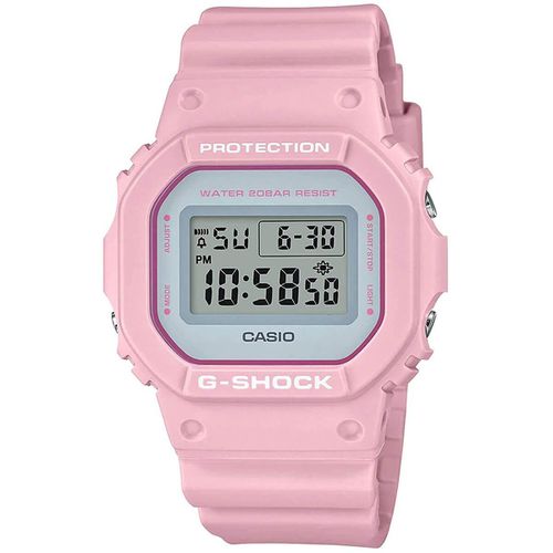 Men's Quartz Watch - G-Shock Pink Resin Strap Digital Grey Dial / DW5600SC-4 - Casio - Modalova