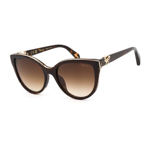 Women's Sunglasses - Shiny Dark Havana Cat Eye Shape Plastic Frame SCH317 01AY - Chopard - Modalova
