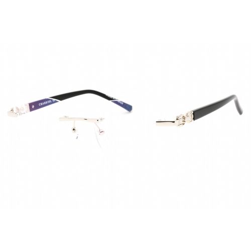 Men's Eyeglasses - Shiny Silver/Gold Rectangular Metal Frame / PC71057 C02 - Charriol - Modalova