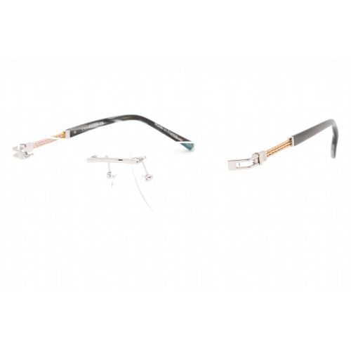 Men's Eyeglasses - Shiny Silver/Gold Rectangular Metal Frame / PC75094 C02 - Charriol - Modalova