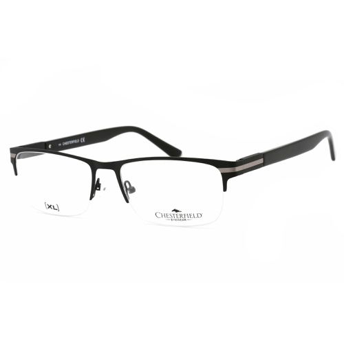Men's Eyeglasses - Matte Black Half Rim Rectangular Frame / 62XL 0003 00 - Chesterfield - Modalova