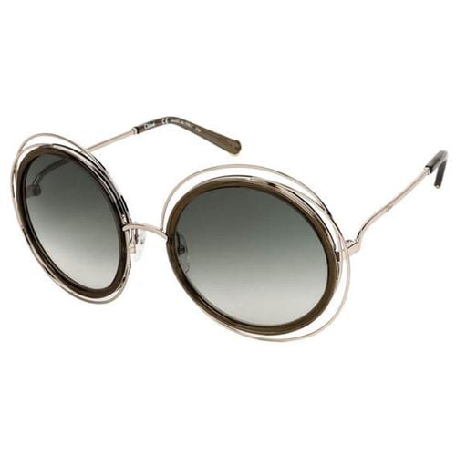 Women's Sunglasses - Carlina Gold Frame Khaki Lens / 120S-750-58-23-135 - Chloe - Modalova