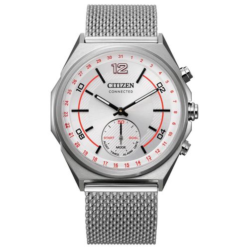 Men's Bluetooth Watch - Connected Silver Tone Dial Mesh Bracelet / CX0000-71A - Citizen - Modalova