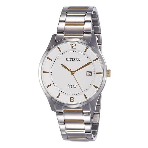 Men's Bracelet Watch - Quartz White Dial Two Tone Bracelet / BD0048-80A - Citizen - Modalova