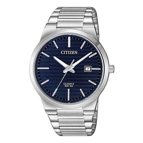 Men's Bracelet Watch - Quartz Blue Dial Stainless Steel Date / BI5060-51L - Citizen - Modalova