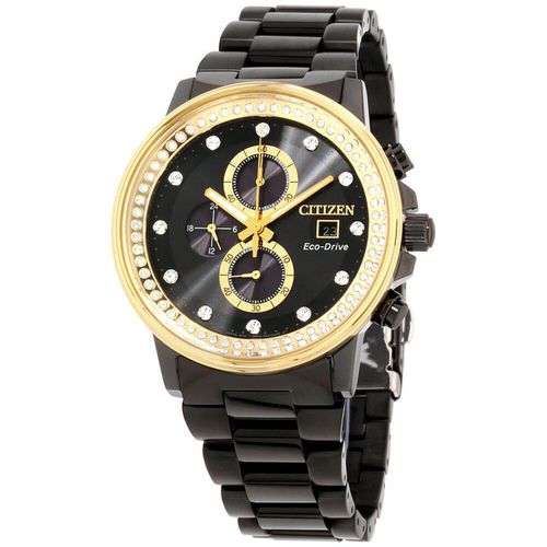 Men's Chronograph Watch - Chandler Black Dial Black IP Steel / FB3008-57E - Citizen - Modalova