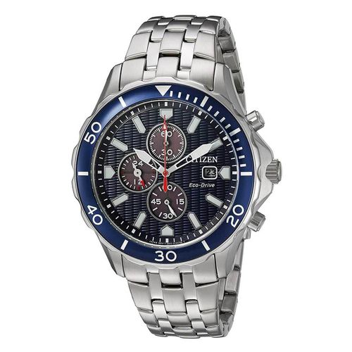 Men's Chronograph Watch - Eco-Drive Blue Dial Steel Bracelet / CA0560-59L - Citizen - Modalova
