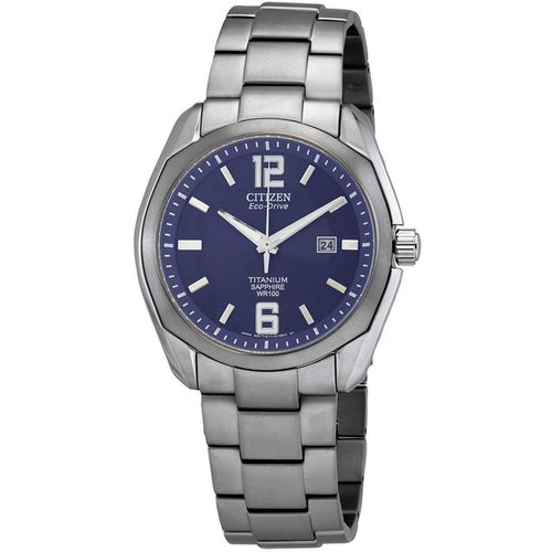 Men's Eco-Drive Watch - Chandler Blue Dial Titanium Bracelet / BM7080-54L - Citizen - Modalova