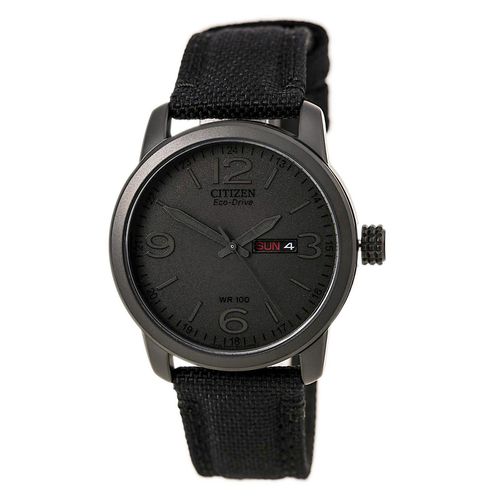 Men's Eco-Drive Watch - Military Collection Black Nylon Strap Black Dial - Citizen - Modalova