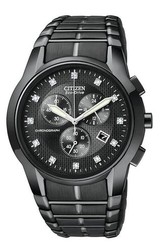 AT2055-52G Men's Eco Drive Black Ion Plated Diamond Watch - Citizen - Modalova