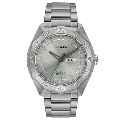 AW0060-54A Men's Super Titanium Eco-Drive Silver Dial Titanium Bracelet Watch - Citizen - Modalova