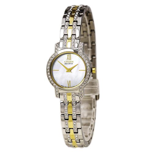 EX1244-51D Women's Silhouette Crystal Eco-Drive Two Tone Steel Bracelet Watch - Citizen - Modalova