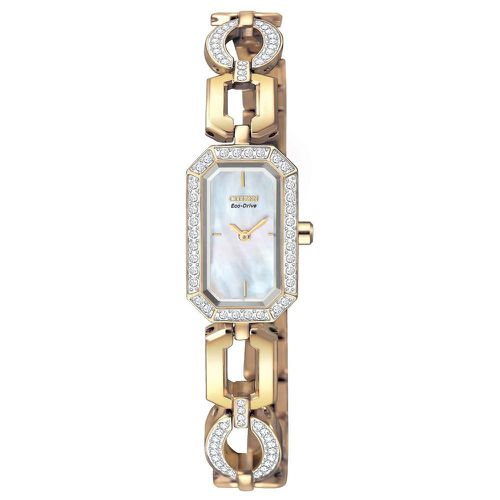 EG2762-51D Women's Silhouette Crystal Jewelry Eco-Drive Gold Tone Steel Watch - Citizen - Modalova