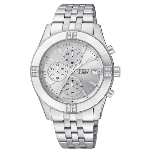 FA1040-51A Women's Quartz Chronograph Swarovski Crystal Steel Watch - Citizen - Modalova