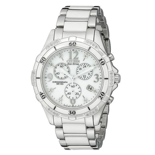 FB1230-50A Ceramic Women's White Dial Diamond Watch - Citizen - Modalova