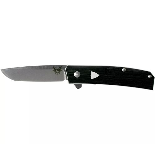 Flipper Knife - Tengu Plain Tanto Blade Black Contoured G10 Handle / 601 - Benchmade - Modalova