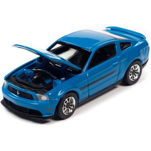 Diecast Model Car - 2012 Ford Mustang GT/CS Grabber Blue with Black - Autoworld - Modalova