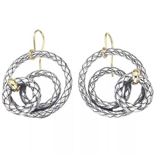 Italy Women's Earrings - Traversa Overlapping Three Circles Design Silver / VHE 1090 - Alisa - Modalova