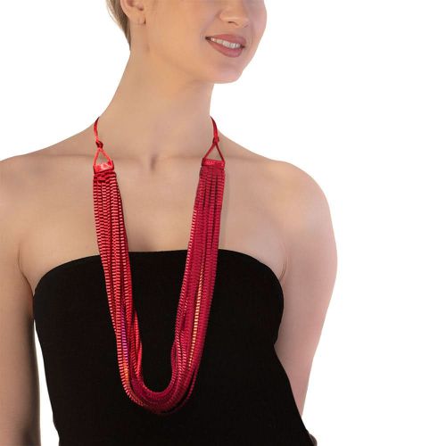 Satin Necklace Neos Fuchsia - Alexandra Tsoukala - Modalova