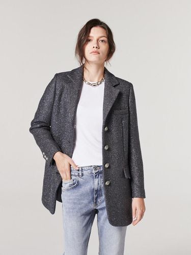 Slim Fit Single Jacket Grey Tweed - THE SUIN - Modalova