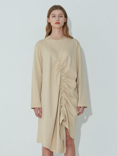 Beige Shirring Dress - JOSEPH AHN - Modalova