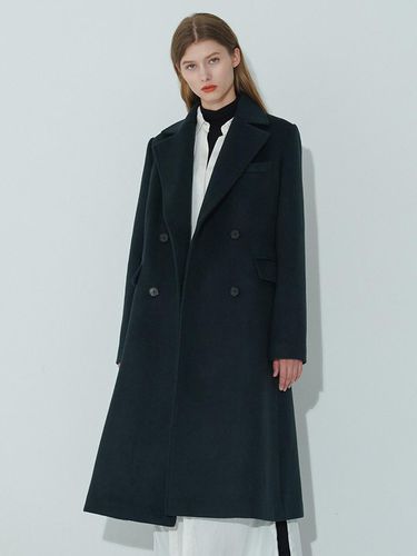 Green Flare Double Breasted Coat - JOSEPH AHN - Modalova