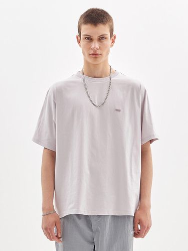 BOX LOGO EMBROIDERED T-SHIRT_GREY - GOZER - Modalova