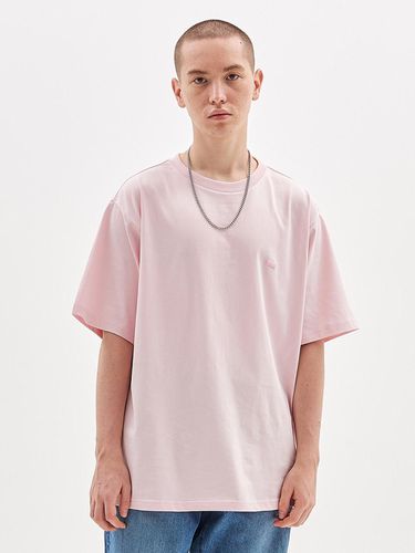 BOX LOGO EMBROIDERED T-SHIRT_PINK - GOZER - Modalova