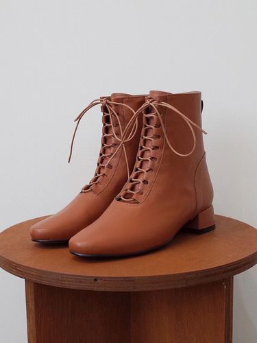 All Basic Lace Up Boots Red Brown - february second - Modalova