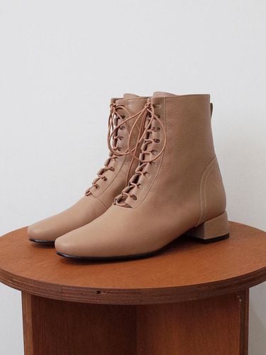 All Basic Lace Up Boots Dark Beige - february second - Modalova