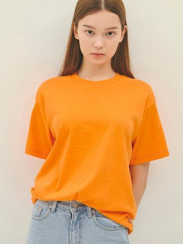 Orange_Stitch Detail Half Sleeve T-Shirts-IT314 - HALEINE - Modalova