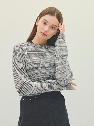 Light Grey_Gradation Raglan Knitwear-IT054 - HALEINE - Modalova