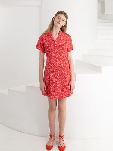 Front Button Mini Dress Red - THE SUIN - Modalova