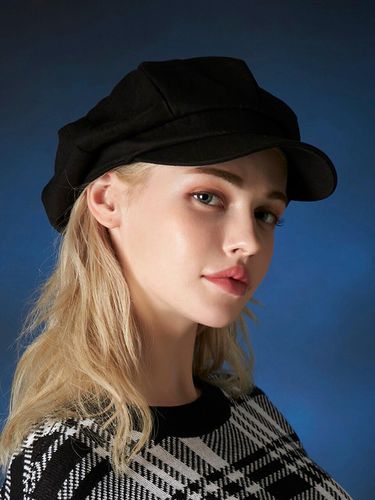 Herringbone Label Newsboycap Black - VARZAR - Modalova