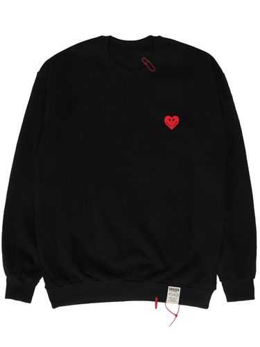 Heart Smile Printing Clip Sweatshirt_Black - GRAVER - Modalova