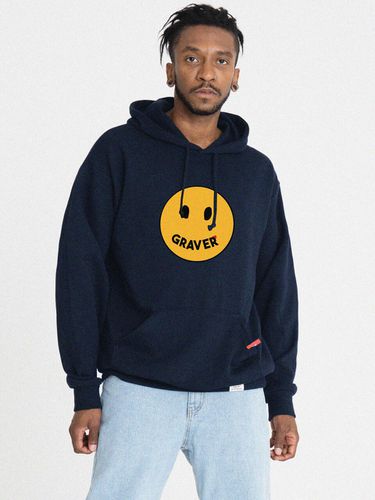 Big Dot Smile Hoodie Navy - GRAVER - Modalova