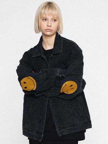 Elbow Dot Smile Clip Denim Jacket - GRAVER - Modalova