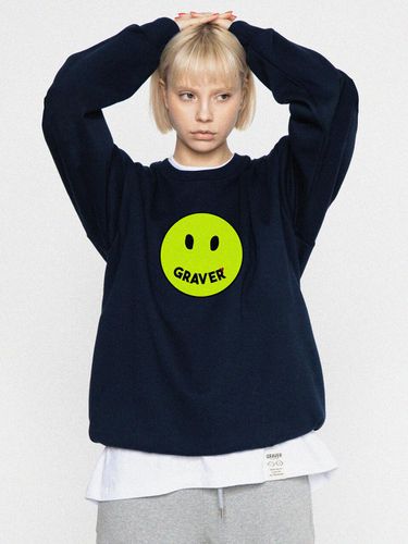 Green Big Smile Sweatshirt_Navy - GRAVER - Modalova