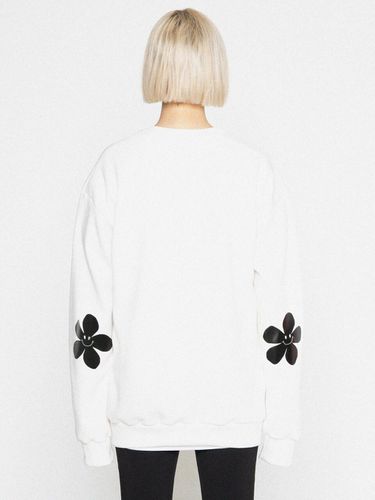 Elbow Flower Smile White Clip Sweatshirt - GRAVER - Modalova