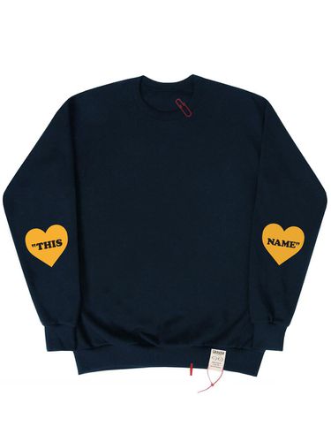 Elbow Lettering Heart Sweatshirt_Navy - GRAVER - Modalova