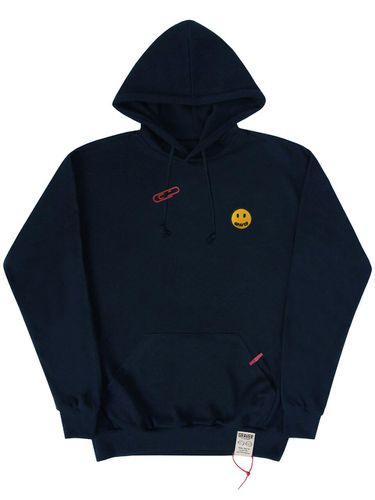 Dot Smile Embroidery Hoodie_Navy - GRAVER - Modalova