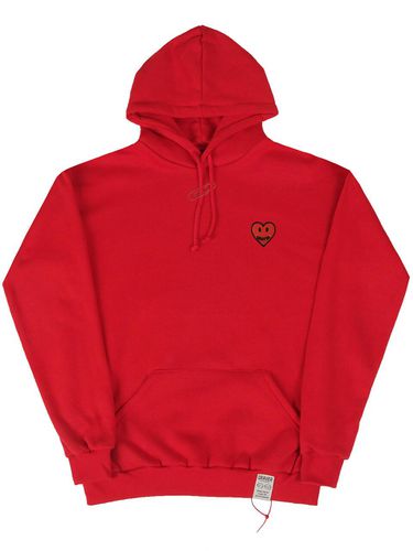 Heart Smile Embroidery Clip Hoodie_Red - GRAVER - Modalova