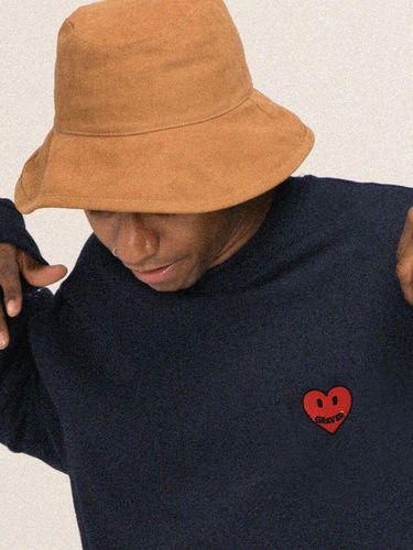 Heart smile embroidery clip sweatshirts_NAVY - GRAVER - Modalova