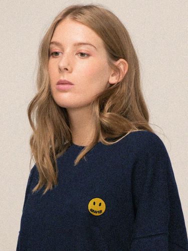 Dot Smile Embroidery Sweatshirts_Navy - GRAVER - Modalova