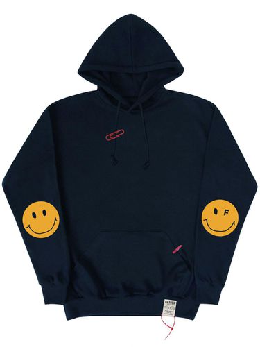 Elbow Dot Smile Hoodie_Navy - GRAVER - Modalova