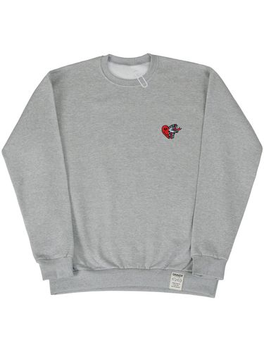 Embroidery White Clip Sweatshirt_Grey - GRAVER - Modalova