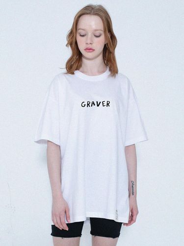 Velvet Logo Short Sleeve T-shirt_White - GRAVER - Modalova